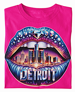 Detroit Lips Diamond Bling Women's T-shirt