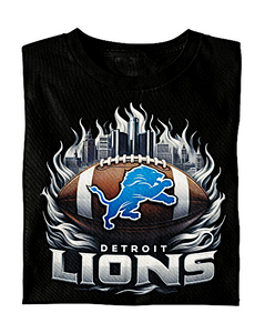 Lions With City Skyline Football T-shirt