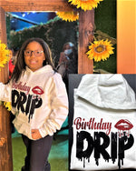 Load image into Gallery viewer, Girls Glittered Birthday Drip Hoodie
