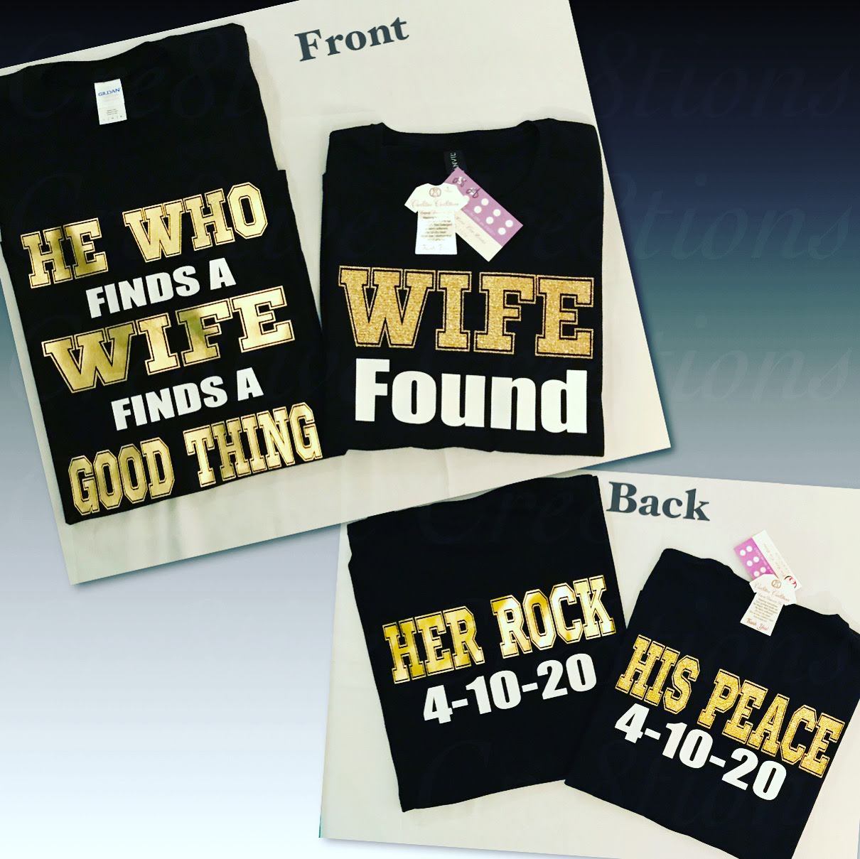 Couple's He Who Finds A Wife Finds A Good thing & Wife Found T-shirt Set - Cre8tive Cre8tions