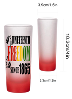 Load image into Gallery viewer, Juneteenth Freedom Since 1865 3oz Red Frosted Shot Glass
