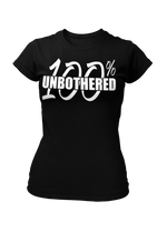 Load image into Gallery viewer, Women&#39;s 100% Unbothered Crew Neck Glittered T-shirt
