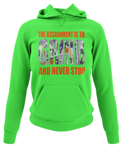 Women's "The Assignment Is To GRIND And Never Stop" Rhinestone Hoodie