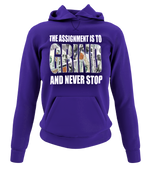 Load image into Gallery viewer, Women&#39;s &quot;The Assignment Is To GRIND And Never Stop&quot; Rhinestone Hoodie
