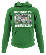 Load image into Gallery viewer, Women&#39;s &quot;The Assignment Is To GRIND And Never Stop&quot; Rhinestone Hoodie
