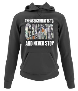 Women's "The Assignment Is To GRIND And Never Stop" Rhinestone Hoodie