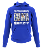 Load image into Gallery viewer, Women&#39;s &quot;The Assignment Is To GRIND And Never Stop&quot; Rhinestone Hoodie
