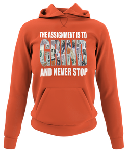 Women's "The Assignment Is To GRIND And Never Stop" Rhinestone Hoodie