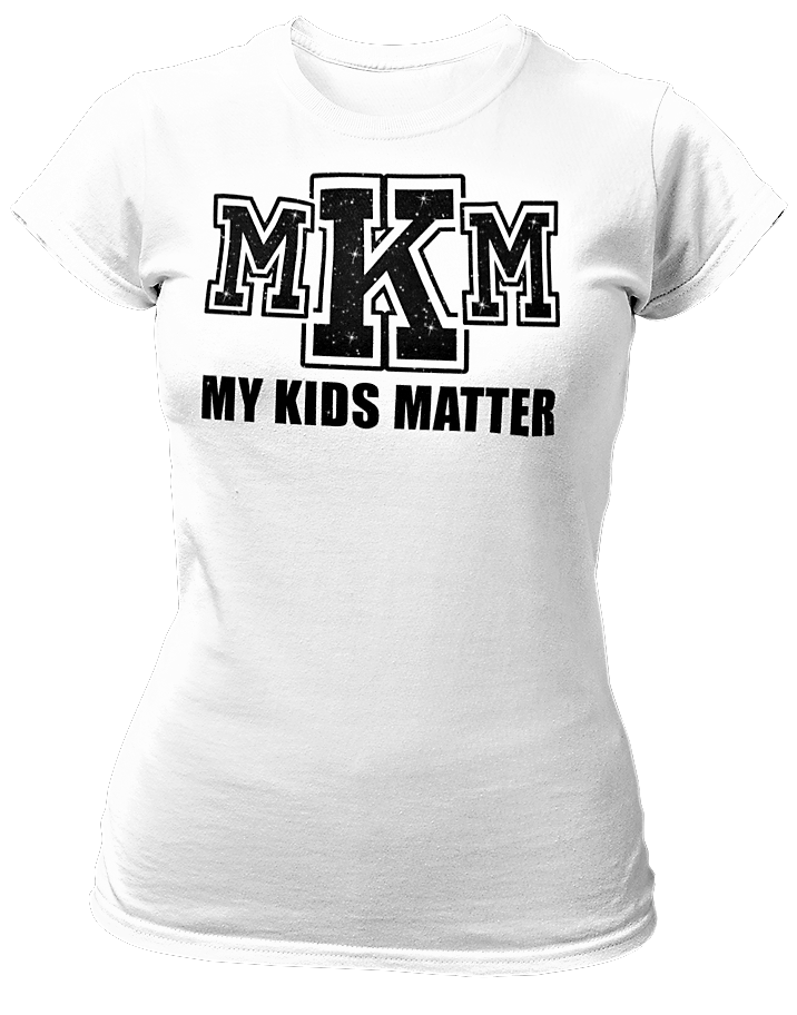 Women's Crew Neck Glittered My Kids Matter T-shirt