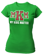 Load image into Gallery viewer, Women&#39;s Crew Neck Glittered My Kids Matter T-shirt
