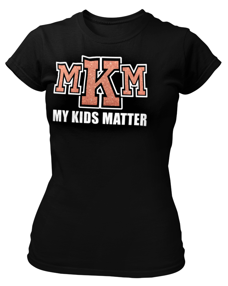 Women's Crew Neck Glittered My Kids Matter T-shirt