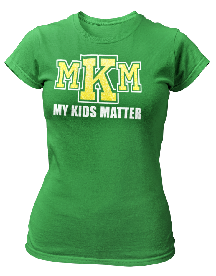 Women's Crew Neck Glittered My Kids Matter T-shirt