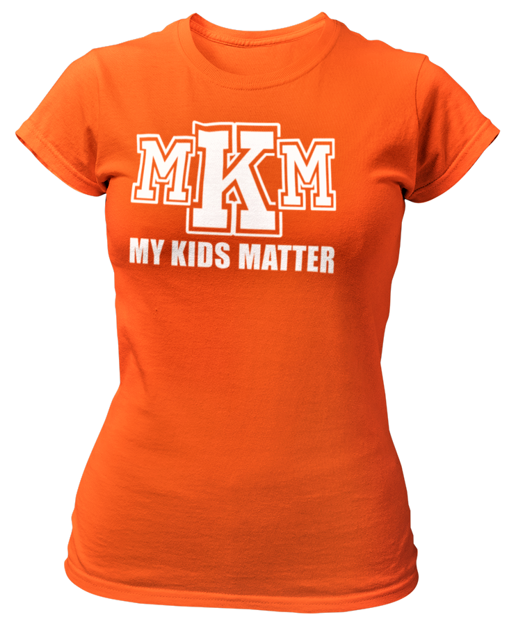 Women's Crew Neck Glittered My Kids Matter T-shirt