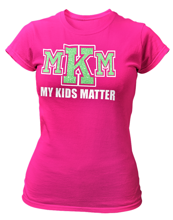 Women's Crew Neck Glittered My Kids Matter T-shirt