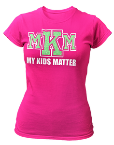 Women's Crew Neck Glittered My Kids Matter T-shirt