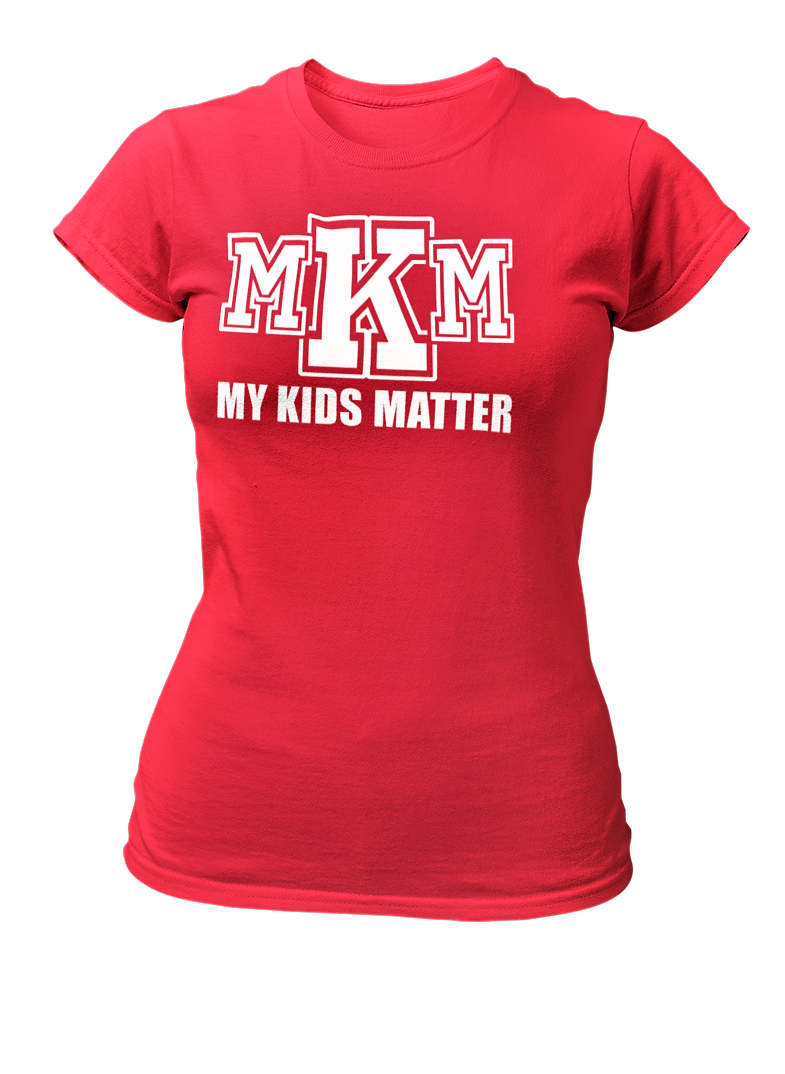 Women's Crew Neck Glittered My Kids Matter T-shirt