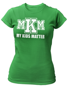 Women's Crew Neck Glittered My Kids Matter T-shirt