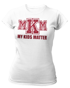 Women's Crew Neck Glittered My Kids Matter T-shirt