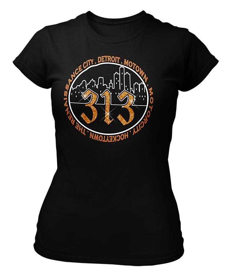 Women's 313 Glittered Crew Neck T-Shirt