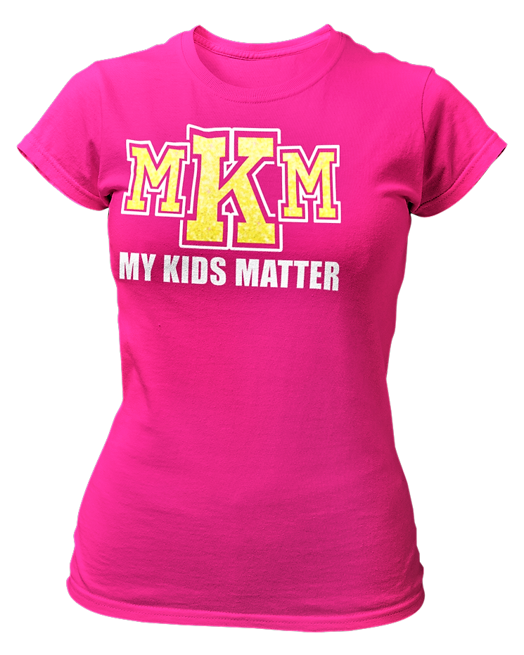 Women's Crew Neck Glittered My Kids Matter T-shirt