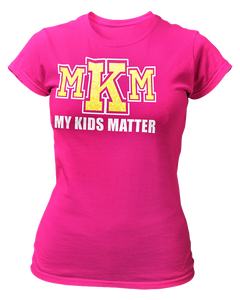 Women's Crew Neck Glittered My Kids Matter T-shirt