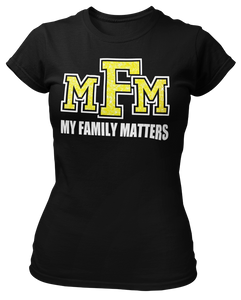 Women's My Family Matters Glittered Crew Neck T-shirt