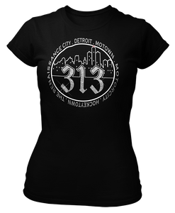 Women's 313 Glittered Crew Neck T-Shirt