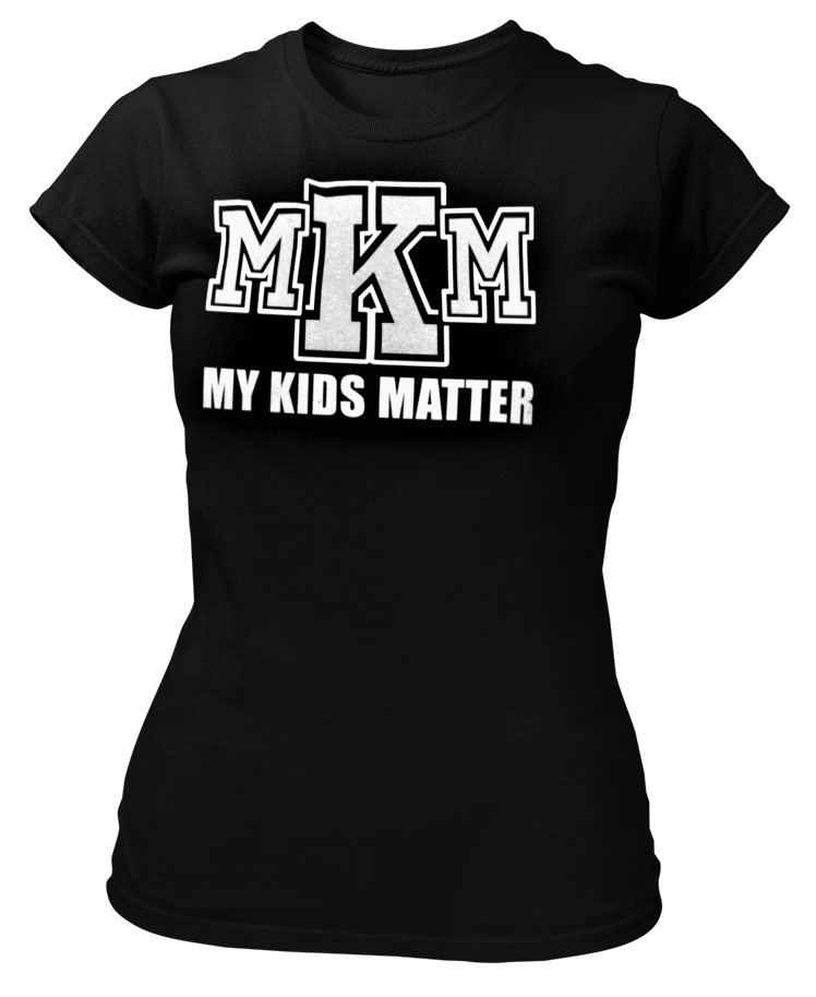 Women's Crew Neck Glittered My Kids Matter T-shirt