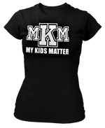 Load image into Gallery viewer, Women&#39;s Crew Neck Glittered My Kids Matter T-shirt
