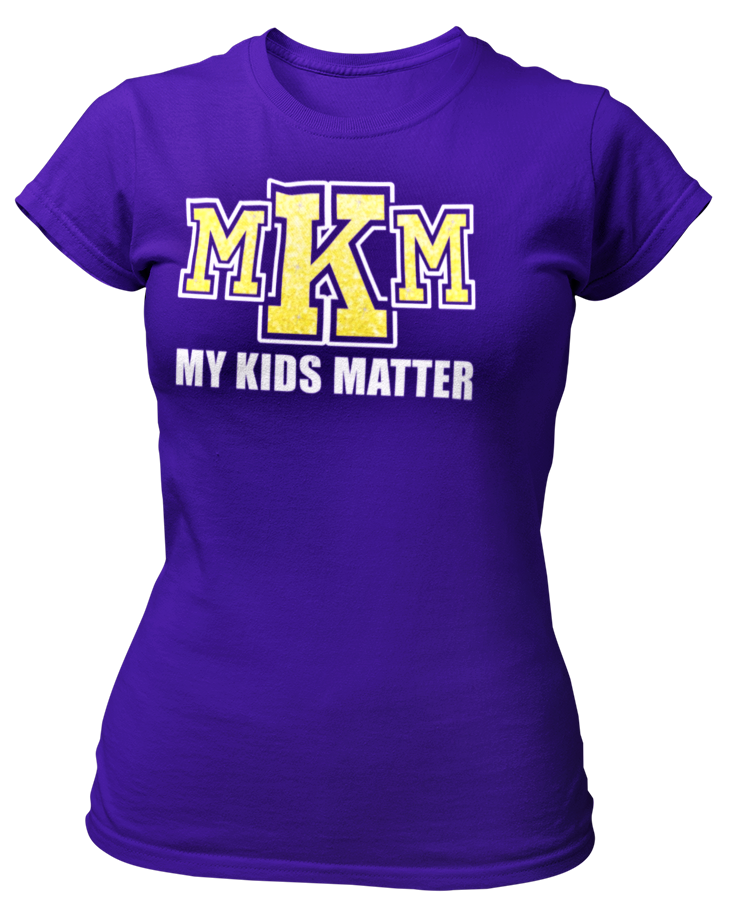 Women's Crew Neck Glittered My Kids Matter T-shirt