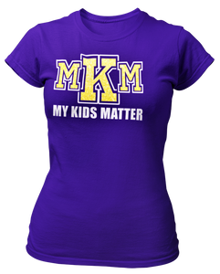 Women's Crew Neck Glittered My Kids Matter T-shirt