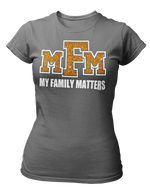 Load image into Gallery viewer, Women&#39;s My Family Matters Glittered Crew Neck T-shirt
