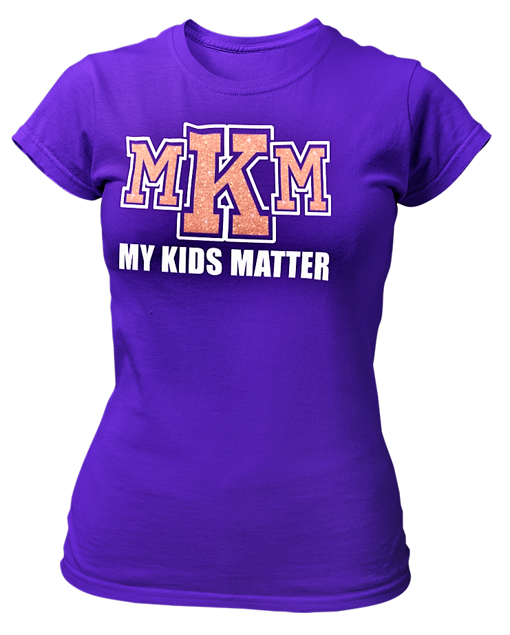 Women's Crew Neck Glittered My Kids Matter T-shirt