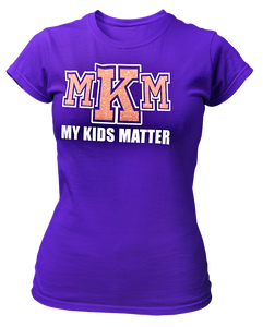 Women's Crew Neck Glittered My Kids Matter T-shirt