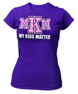 Women's Crew Neck Glittered My Kids Matter T-shirt