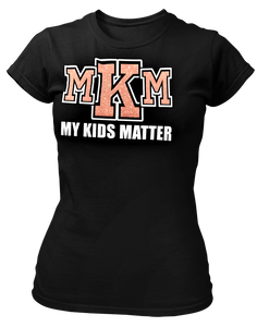 Women's Crew Neck Glittered My Kids Matter T-shirt