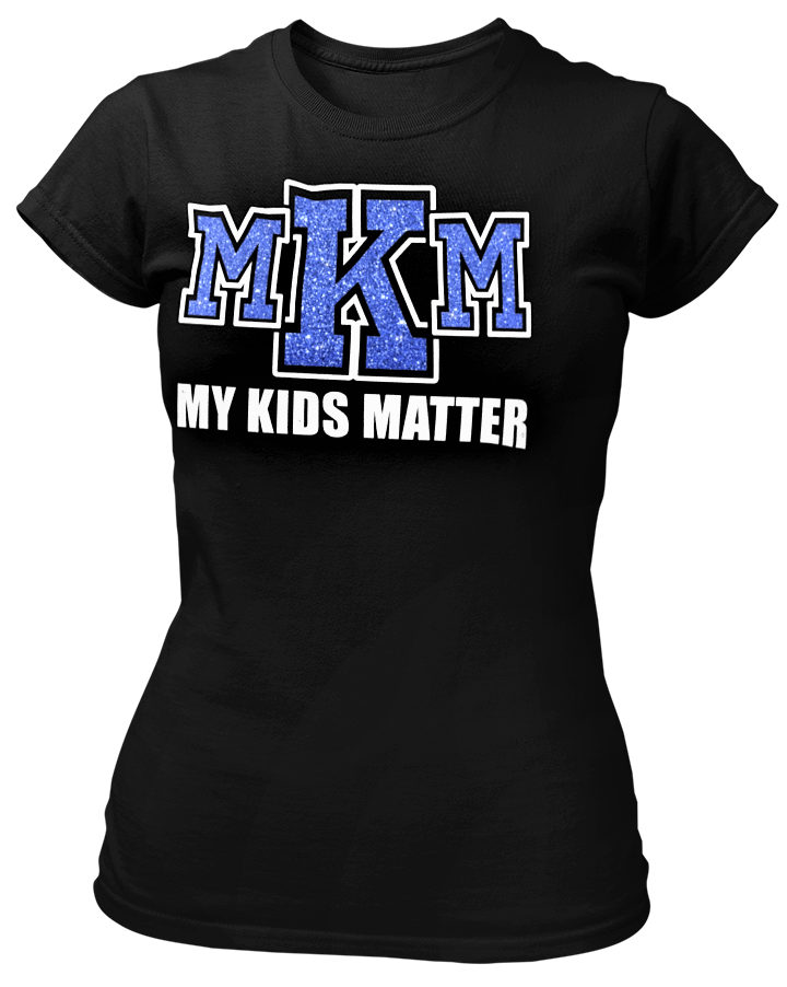 Women's Crew Neck Glittered My Kids Matter T-shirt