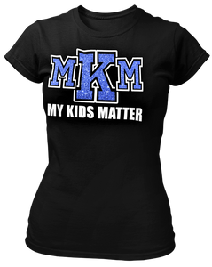 Women's Crew Neck Glittered My Kids Matter T-shirt