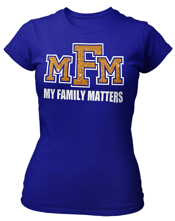 Women's My Family Matters Glittered Crew Neck T-shirt