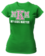 Load image into Gallery viewer, Women&#39;s Crew Neck Glittered My Kids Matter T-shirt
