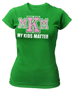 Women's Crew Neck Glittered My Kids Matter T-shirt