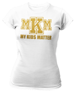 Load image into Gallery viewer, Women&#39;s Crew Neck Glittered My Kids Matter T-shirt
