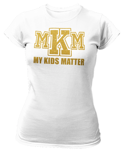 Women's Crew Neck Glittered My Kids Matter T-shirt