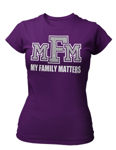 Women's My Family Matters Glittered Crew Neck T-shirt