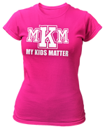 Load image into Gallery viewer, Women&#39;s Crew Neck Glittered My Kids Matter T-shirt
