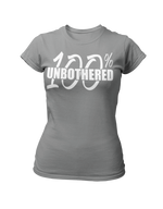 Load image into Gallery viewer, Women&#39;s 100% Unbothered Crew Neck Glittered T-shirt
