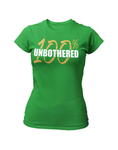 Women's 100% Unbothered Crew Neck Glittered T-shirt