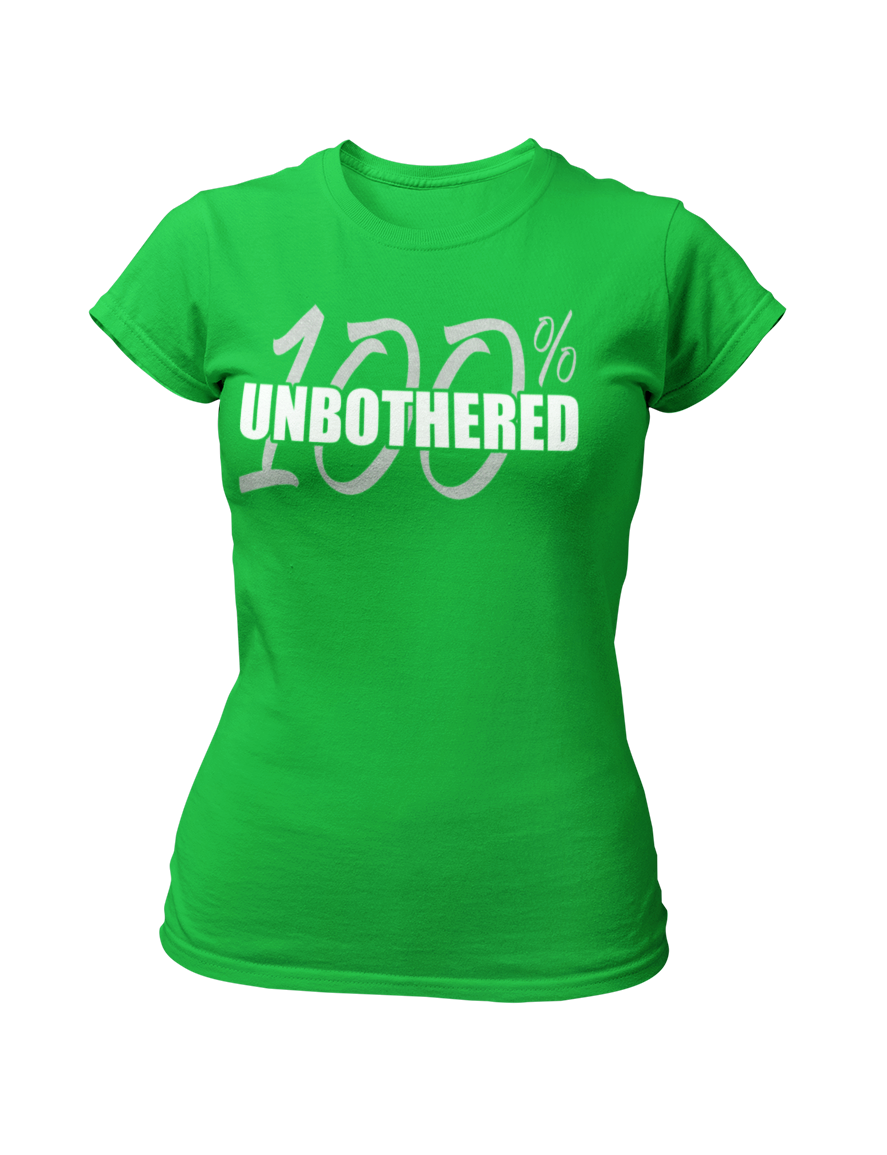 Women's 100% Unbothered Crew Neck Glittered T-shirt