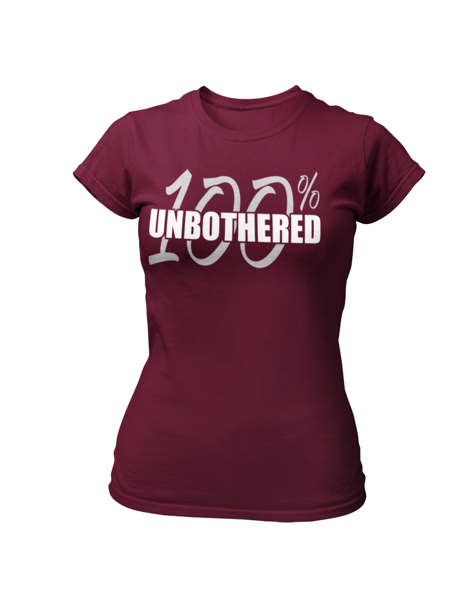 Women's 100% Unbothered Crew Neck Glittered T-shirt