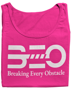 Women's BEO Glittered Racerback Tank Top